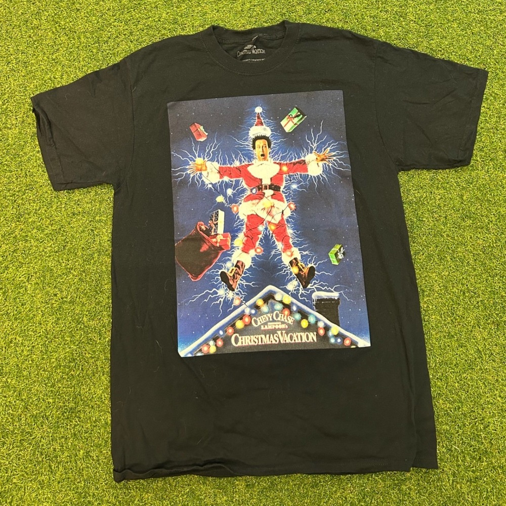 National Lampoon Christmas Vacation Clark Griswold Graphic‎ T-Shirt Black Small
